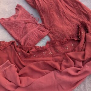 peplum chikankari set